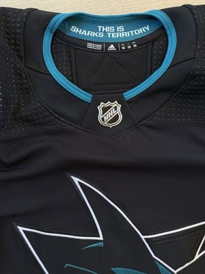 NEW Adidas MiC San Jose Sharks Alternate Black Pro Stock Team