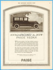 1920 Paige Detroit Motor Car Company Michigan Sedan Antique Closed Automobile Ad