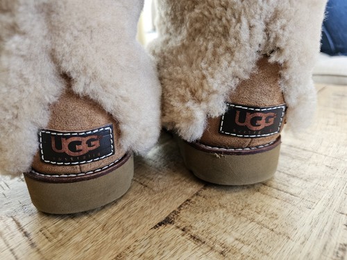 Ugg Maylin 3220 Chestnut Suede Shearling Boots Women's US Size 7 Y2K Preppy - Picture 5 of 16