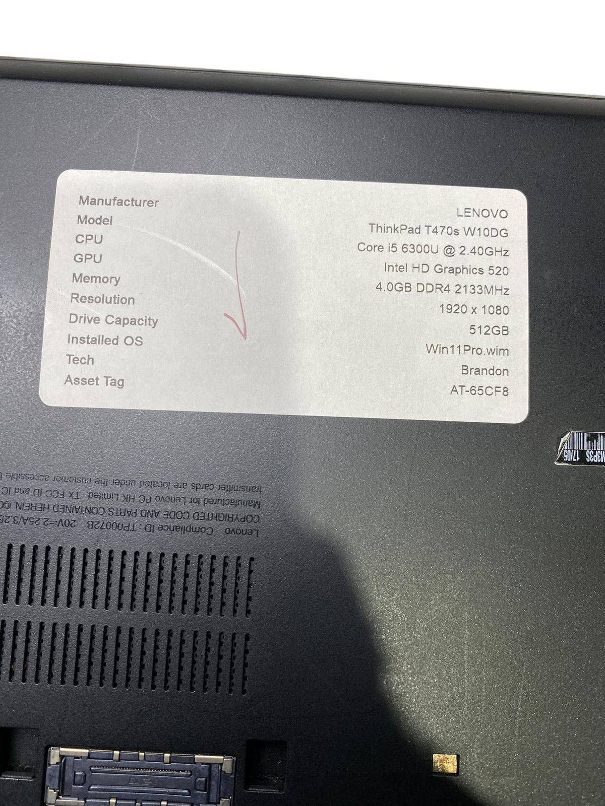 Lenovo ThinkPad T470s, 14-Inch Laptop, with Intel Core i5-6300U, Windows 11 Pro