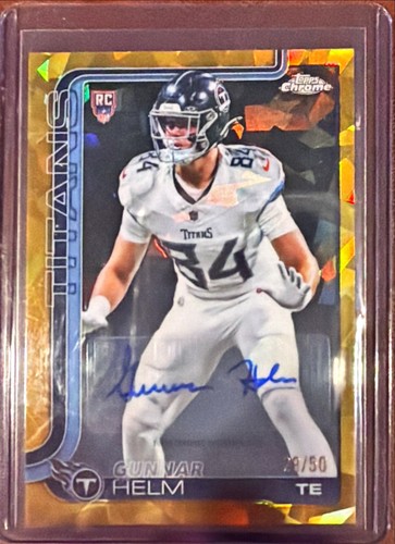 2025 Topps Chrome Sapphire Edition #305 Gunnar Helm Orange Sapphire #/25