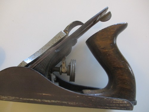 Vintage STANLEY BAILEY No 4 Wood Plane 9.5" Long Wooden handle & knob - Made UK - Foto 13 di 19