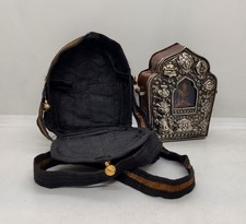 Vintage Buddhist Shrine Box Tibetan Silver Astamangala Gau prayer ritual box, 5G