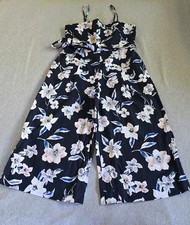 Floral Print Sleeveless Jumpsuit with Belt