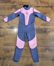 Seaskin Girls Full Body Wetsuit Pink/Purple Neoprene Size 8 Surfing Diving