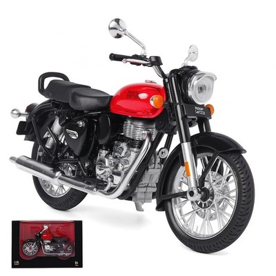 Royal Enfield 1:15 Scale Diecast Motorcycle Model Toy, Pull Back Action, Bullet