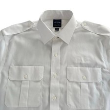 United by Brooks Brothers Pilot Uniform Dress Shirt Mens 16.5 Reg White