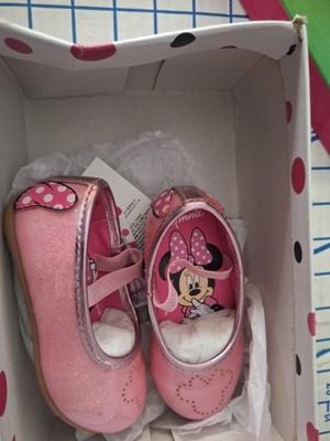 Disney Minnie Mouse Toddler Girls Pink Flats Shoes Size 5  Spotted Zebra NWT