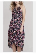 Old Navy Purple Moody Dark Floral Satin Maxi Dress Size XL Event