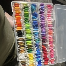 Multicolor Cotton Embroidery Floss Set, 6-Ply Stranded, Organizer Case