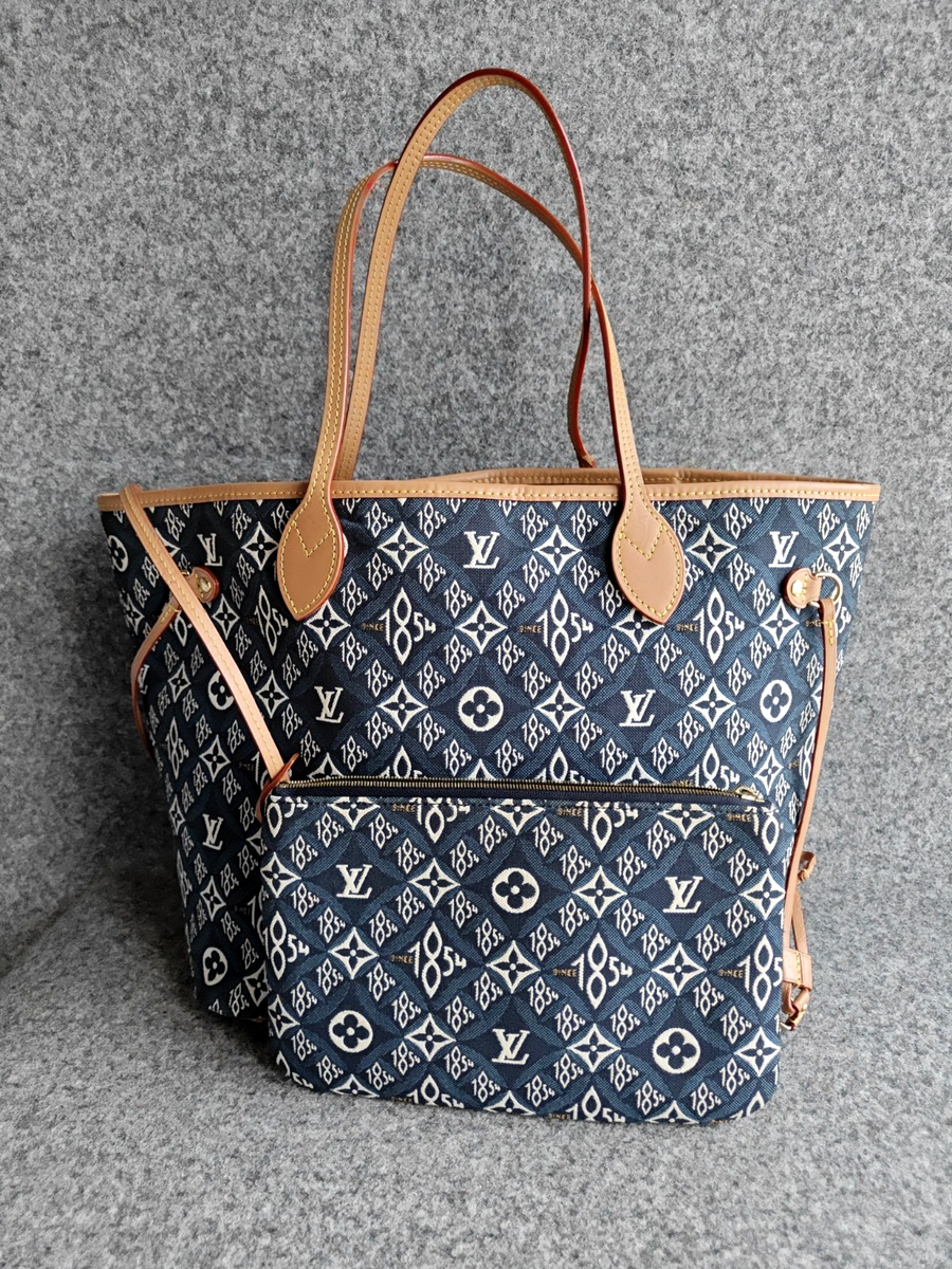 Auth LOUIS VUITTON SINCE 1854 Neverfull MM Tote Monogram Jacquard