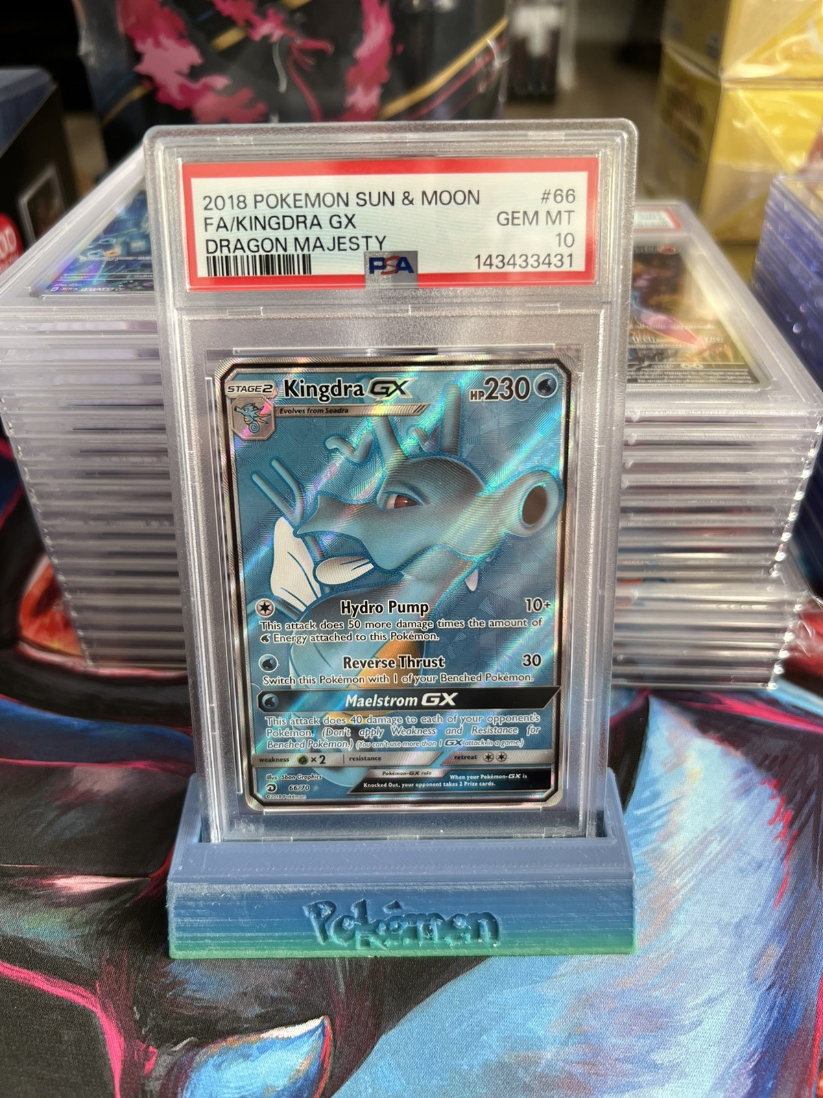 Pokemon Kingdra GX 66/70 Full Art SM Dragon Majesty PSA 10 GEM MINT