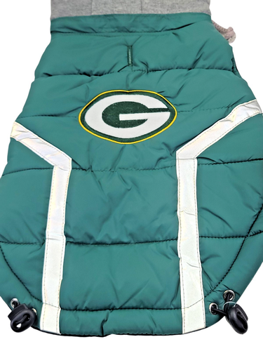 Green Bay Packers Puffer Vest Hoodie Large Dog New with Tags NFL Licensed - Picture 6 of 13