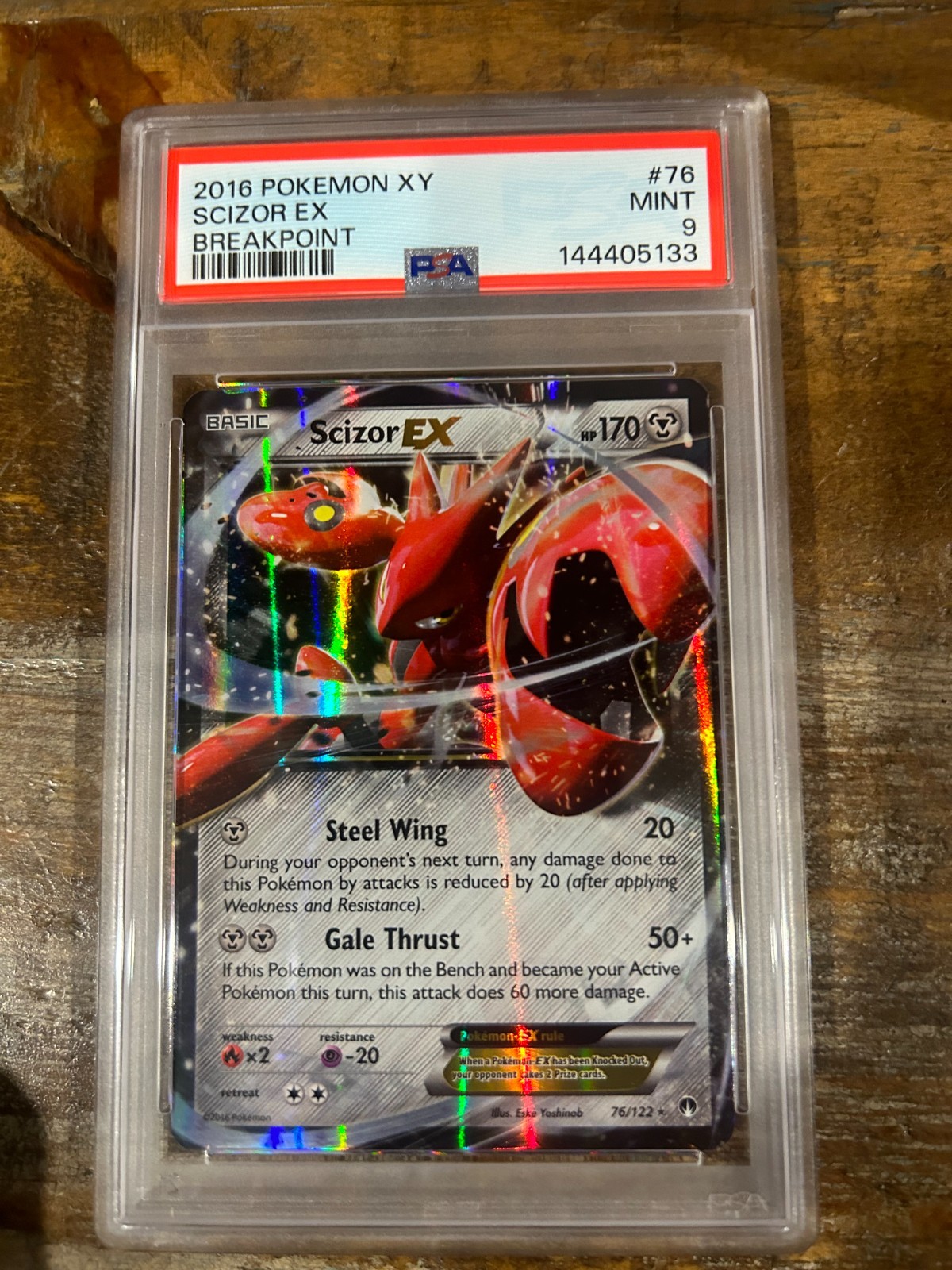 POKEMON 2016 XY Breakpoint SCIZOR EX #76 PSA 9 Mint RARE 3