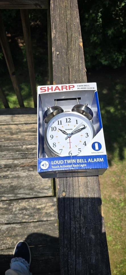 Sharp Alarm Clock Vintage Twin Bell Touch Activated Back Light New - Image 2 of 4
