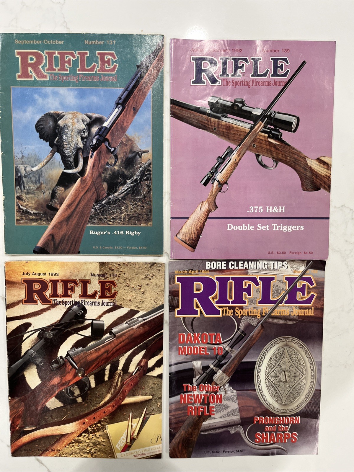 Rifle Magazine Lot of 4 -The Sporting Firearms Journal, Hunting & Rifles 1990's-image