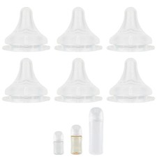 Silicone Nipple for Pigeon Baby Bottle, Size S, Slow Flow, 1m , 6 Count
