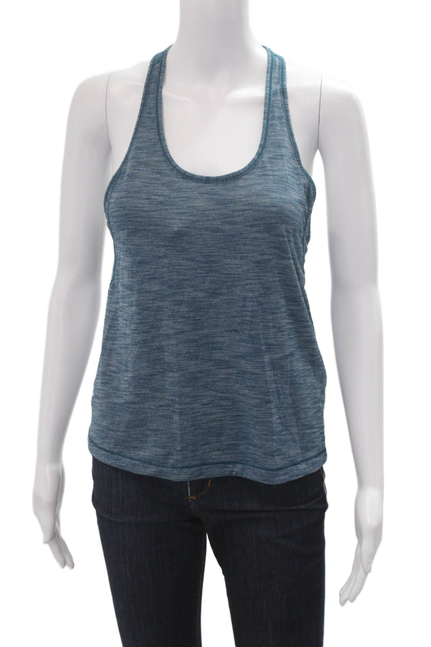 Lululemon Women Basic Solid Blue Round Neck Tank … - image 1