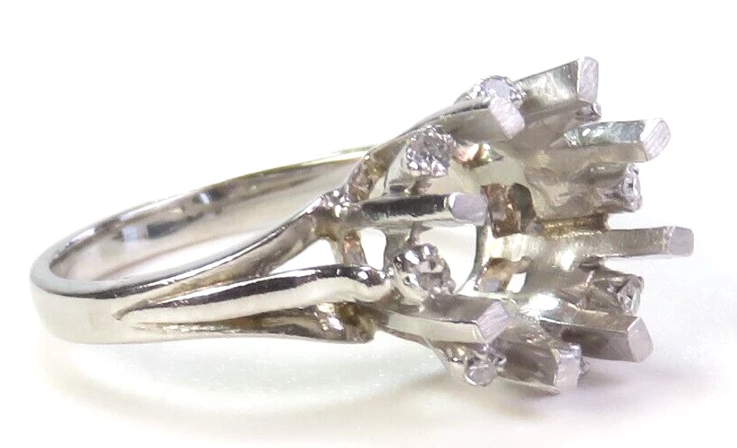 Antiguo anillo de montaje de compromiso de la década de 1920 8,5-9,5 mm Plat/Pall tamaño 7 UK-N1/2 Foto 3 de 4