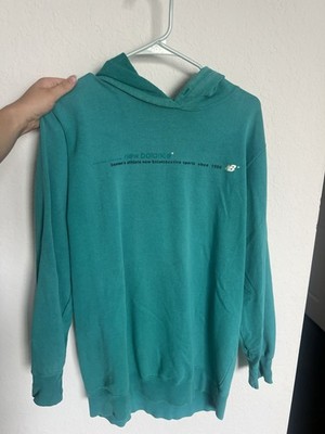 Vintage 2007 New Balance Teal Pullover Hoodie Fleece Graphic Logo Size L