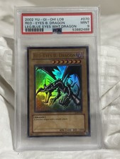 RED EYES BLACK DRAGON PSA 9 LOB 2002 YUGIOH LEGEND OF BLUE EYES WHITE DRAGON 070
