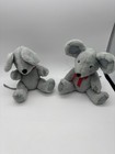 Lot Of 2 Mouse Jointed Plush Toy With Red Bow  1990s  Vintage — photo 1