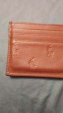 Polo Ralph Lauren Men  s Brown Card Case Wallet w/ Pony Logo, Solid