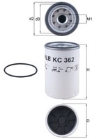 Kraftstofffilter Mahle KC 362D Mit Wasserabscheider Anschraubfilter FüR FM 8500