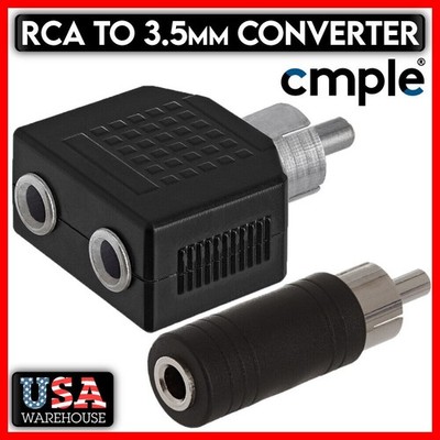RCA to 3.5mm Converter RCA Adapter Audio Splitter Male to Female 1/8'' Plug/Jack