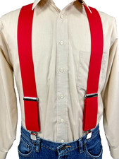 Men's, Red, XL, 2", Adj. Suspenders / Braces, Made in the USA