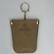 Mercedes-Benz Leather Key Squeeze Pouch Holder Benchmark Motor Co Suede 3" Vtg