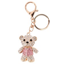 CTM Women's Adorable Rhinestone Teddy Bear Bag Charm Keychain