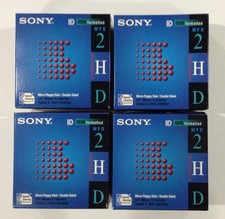 SONY 3.5" Micro Floppy Disk 10-Pack, 10MFD-2HD CF, 144 MB, IBM Formatted x4