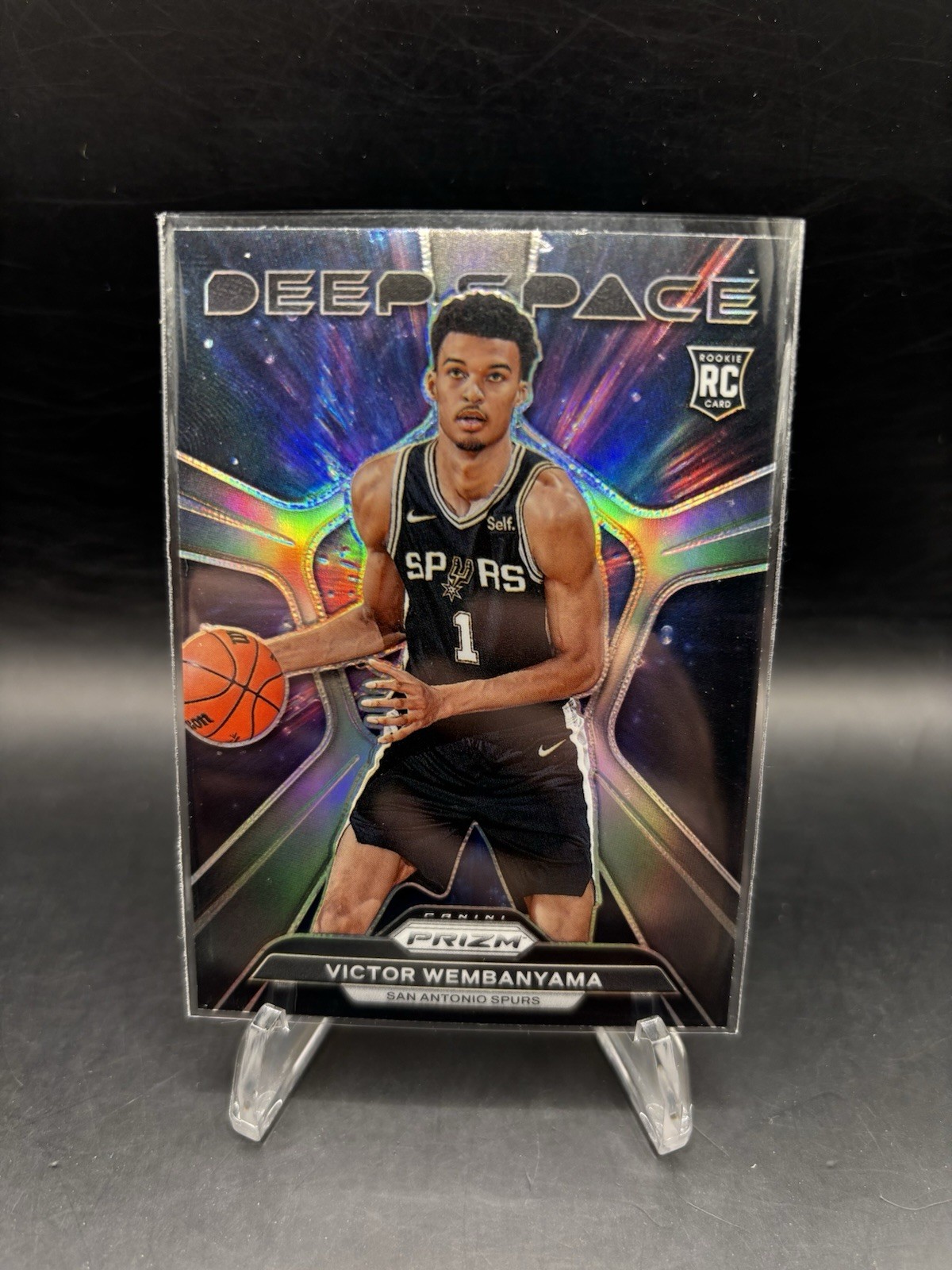 2023-24 Panini Prizm Victor Wembanyama #1 Deep Space Silver Holo Rookie Spurs