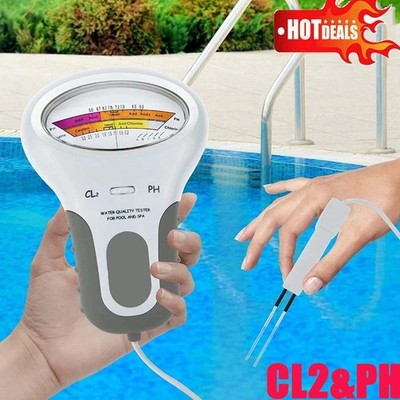 Digital 2 in 1 Wasserqualitätstester Chlor und PH Wert Pool Messgerät PH Meter