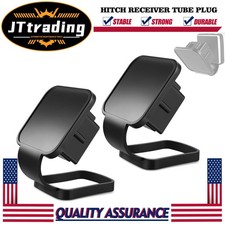 2pcs Trailer Hitch Cover 2 Inches Black Receiver Tube Trailer Hitch Plug Rubber