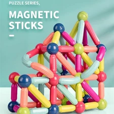 Kids Magnetic Stick Balls Building Toy Blocks 3D Geometry For Sensory Learn