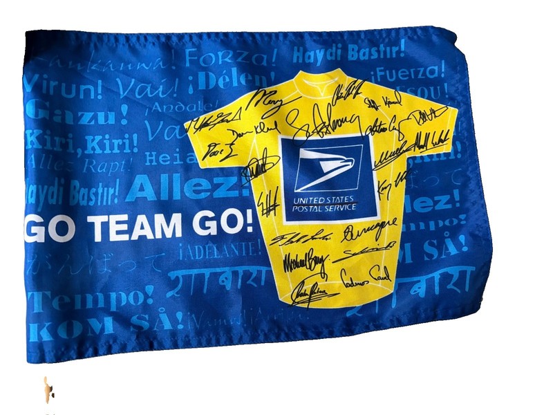 Vintage Tour De France US Postal Service Flag—The Lance Armstrong Team.