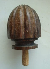 Large Carved Wood Bed Post, Drape Rod  Finial, salvage as-is