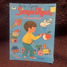 Simple Objects Coloring Book 1972 A Whitman Book Vintage Used Soft Back 39cents
