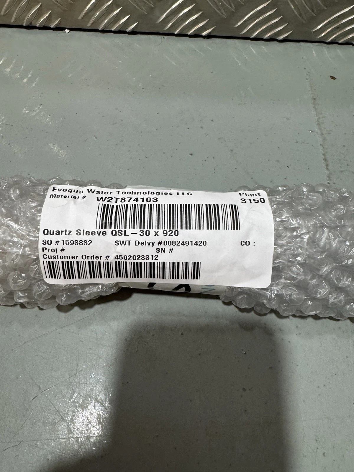 Evoqua Water Technologies W2T874103 Quarts Sleeve QSL - 30x920 Brand New 2