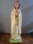 Vintage 1980s Maria Rosa Mystica Orapro Italy Plaster Statue Monastery Chapel