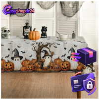 Tischdecke Geist KüRbis Katze Happy Halloween 140X110 Cm FüR Festlichkeiten