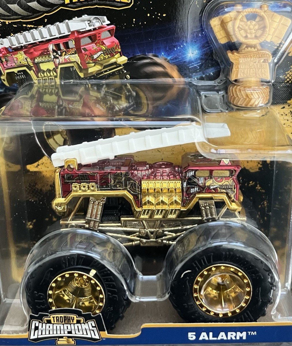 Hot Wheels Monster Trucks 5 Alarm Trophy Champions 50th Bigfoot