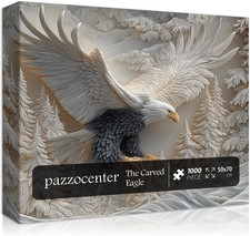The Carved Eagle Jigsaw Puzzle 1000 Pieces, Majestic Bald Eagle Bird Puzzles for
