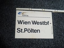 Zuglaufschild ÖBB-EuroCity Wien Westbf. St.Pölten