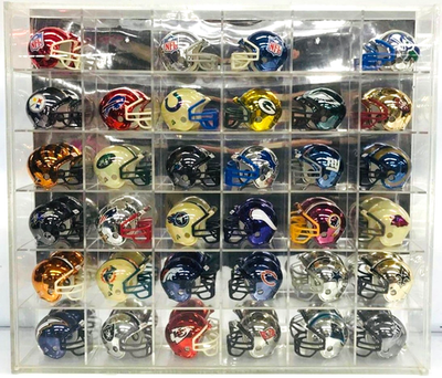 Riddell Pocket Pro 34 Chrome Helmets & Display Case 2001 NFL Football AFC  NFC | eBay