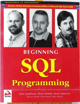 Books: Beginning SQL Programming. Incl 120 Day CD Evaluation Ed. SQL Server 2000