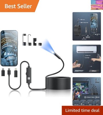 Endoscope Camera with Light, 1920P HD Borescope Tools with 8 Adjustable LED L...