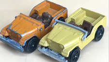 Corgi Juniors Willys Jeep X2 Beige Orange Vintage Diecast Spares Repair Lot